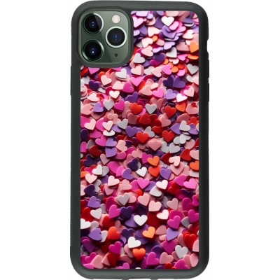 iPhone 11 Pro Max Case Hülle - Silikon schwarz Valentin 2025 Konfetti
