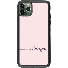 iPhone 11 Pro Max Case Hülle - Silikon schwarz Valentine 2023 i love you writing
