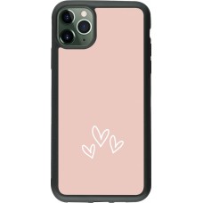 iPhone 11 Pro Max Case Hülle - Silikon schwarz Valentine 2023 three minimalist hearts