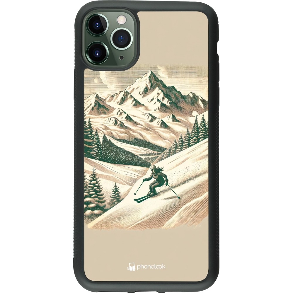 iPhone 11 Pro Max Case Hülle - Silikon schwarz Vintage Skiberg