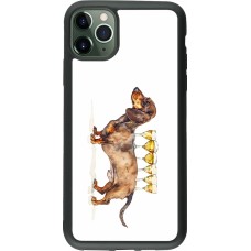 iPhone 11 Pro Max Case Hülle - Silikon schwarz Wine Teckel