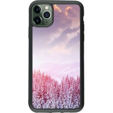 iPhone 11 Pro Max Case Hülle - Silikon schwarz Winter 22 Pink Forest