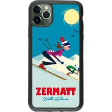 iPhone 11 Pro Max Case Hülle - Silikon schwarz Zermatt Ski Downhill