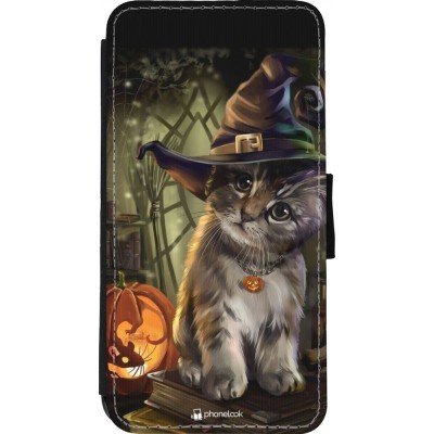 Hülle iPhone 11 Pro Max - Wallet schwarz Halloween 21 Witch cat