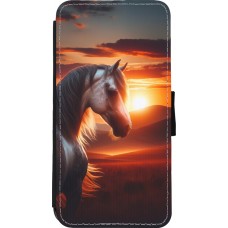 iPhone 11 Pro Max Case Hülle - Wallet schwarz Majestätischer Sonnenuntergang Pferd