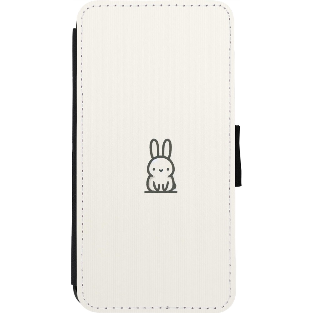 iPhone 11 Pro Max Case Hülle - Wallet schwarz Minimal Häschen Süße