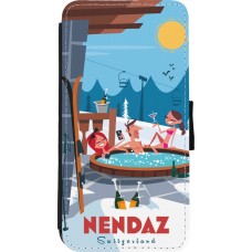 iPhone 11 Pro Max Case Hülle - Wallet schwarz Nendaz Mountain Jacuzzi