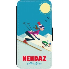 iPhone 11 Pro Max Case Hülle - Wallet schwarz Nendaz Ski Downhill