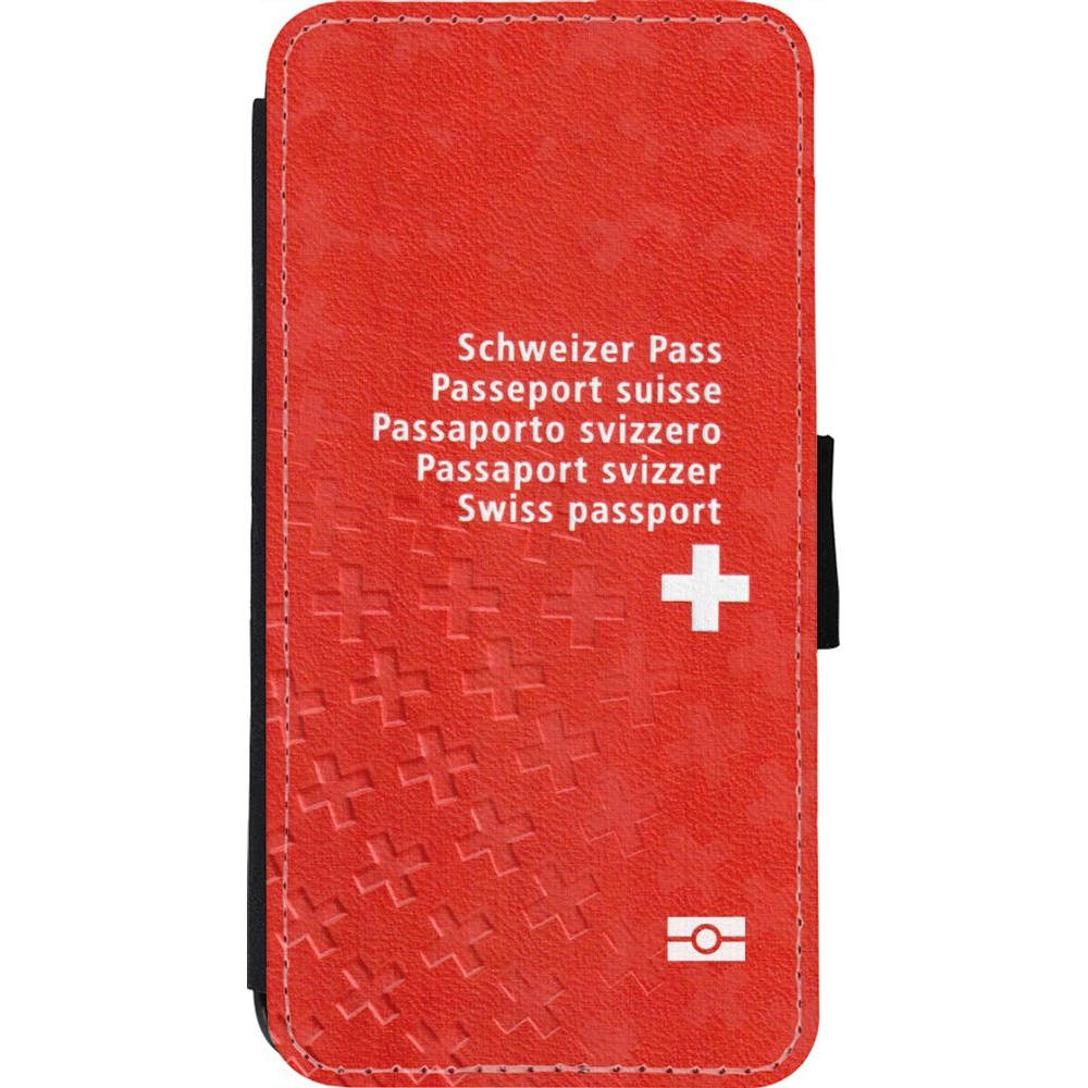 Hülle iPhone 11 Pro Max - Wallet schwarz Swiss Passport