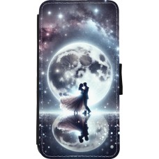 iPhone 11 Pro Max Case Hülle - Wallet schwarz Valentin 2024 Liebe unter dem Mond