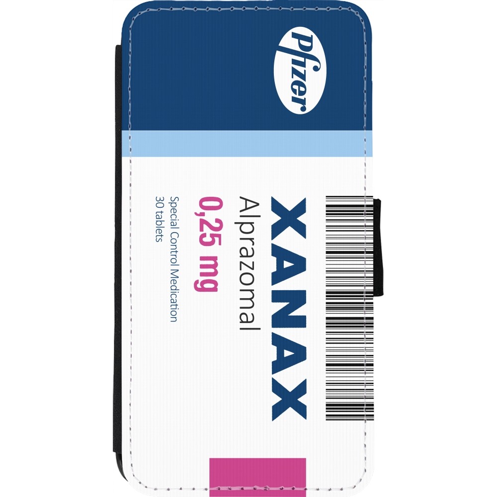 Coque iPhone 11 Pro Max - Wallet noir Xanax Alprazolam 2025