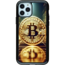 iPhone 11 Pro Case Hülle - Hybrid Armor schwarz Bitcoin Stehen
