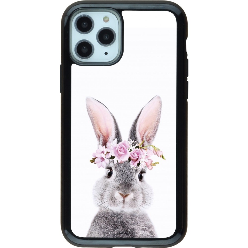 iPhone 11 Pro Case Hülle - Hybrid Armor schwarz Easter 2023 flower bunny