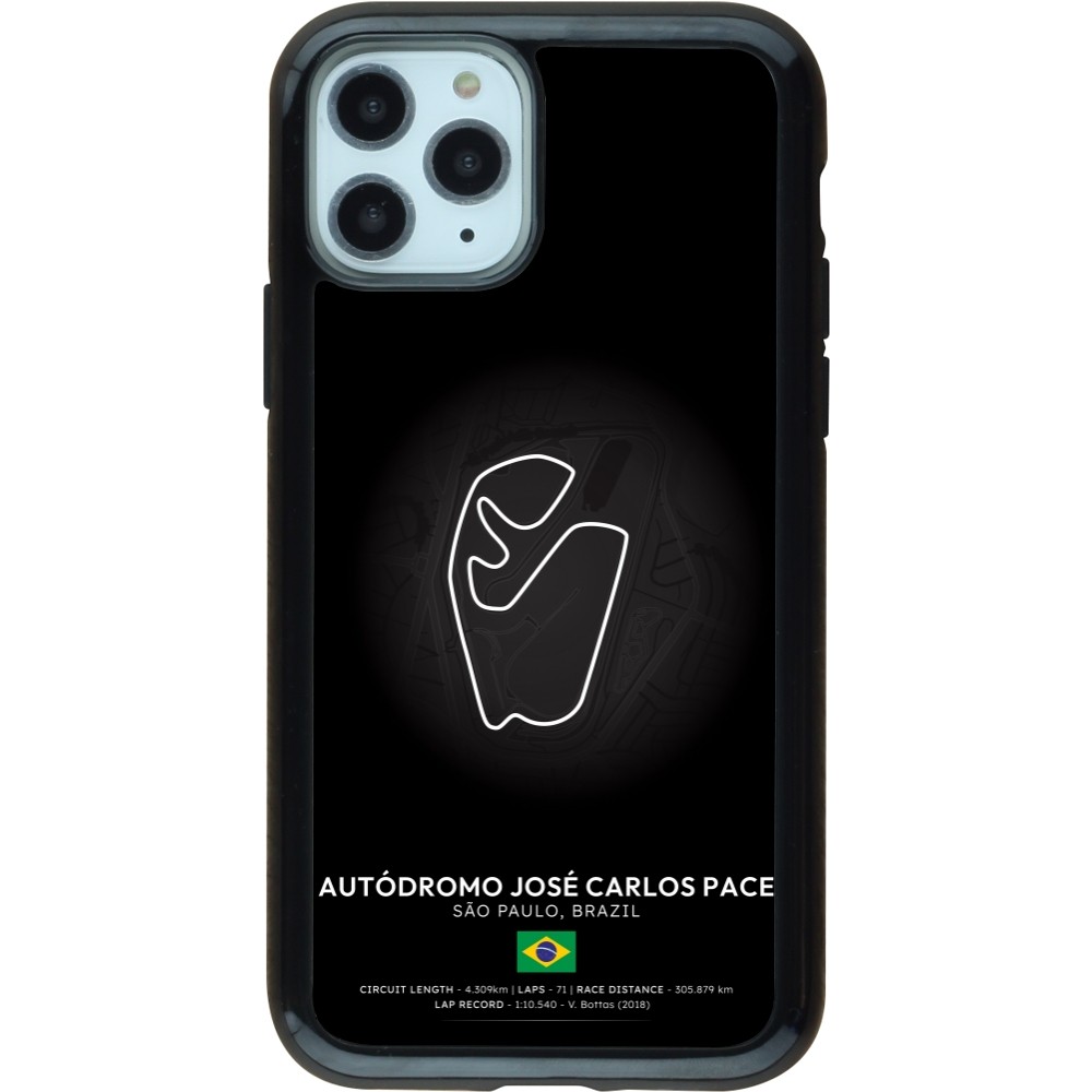 iPhone 11 Pro Case Hülle - Hybrid Armor schwarz F1 Track 2025 Brazil