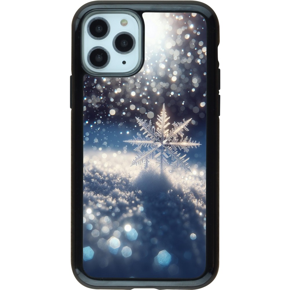 iPhone 11 Pro Case Hülle - Hybrid Armor schwarz Schneeflocke Solar Glanz