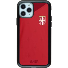 iPhone 11 Pro Case Hülle - Hybrid Armor schwarz Serbien 2022 personalisierbares Fussballtrikot
