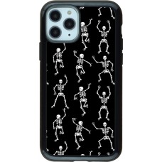 iPhone 11 Pro Case Hülle - Hybrid Armor schwarz Halloween 2024 dancing skeleton