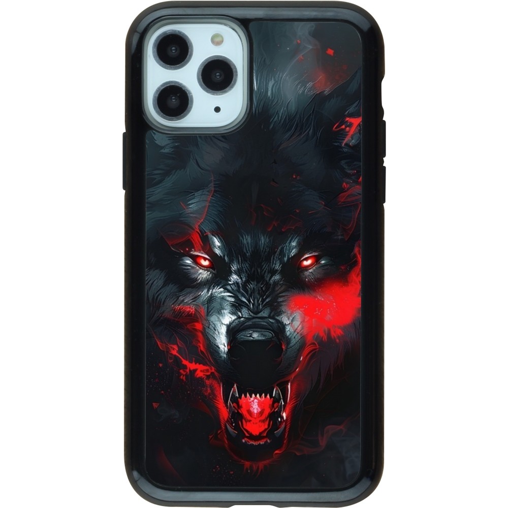 iPhone 11 Pro Case Hülle - Hybrid Armor schwarz Halloween 2024 mad werewolf
