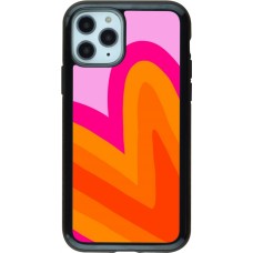 iPhone 11 Pro Case Hülle - Hybrid Armor schwarz Valentine 2024 heart gradient