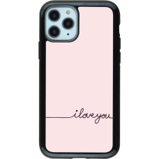 iPhone 11 Pro Case Hülle - Hybrid Armor schwarz Valentine 2023 i love you writing