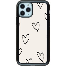 iPhone 11 Pro Case Hülle - Hybrid Armor schwarz Valentine 2023 minimalist hearts