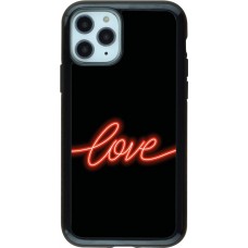 iPhone 11 Pro Case Hülle - Hybrid Armor schwarz Valentine 2023 neon love