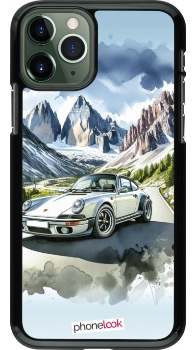 iPhone 11 Pro Case Hülle - Porsche 911 Berg Aquarell