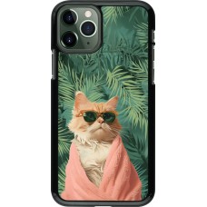 iPhone 11 Pro Case Hülle - Cat Summer Palms