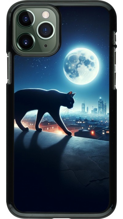 iPhone 11 Pro Case Hülle - Schwarze Katze unter dem Vollmond