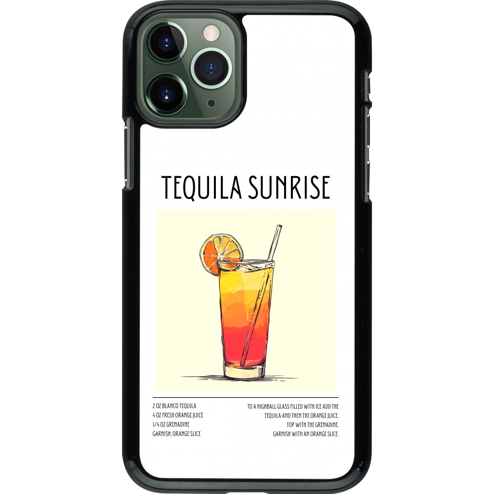 Coque iPhone 11 Pro - Cocktail recette Tequila Sunrise