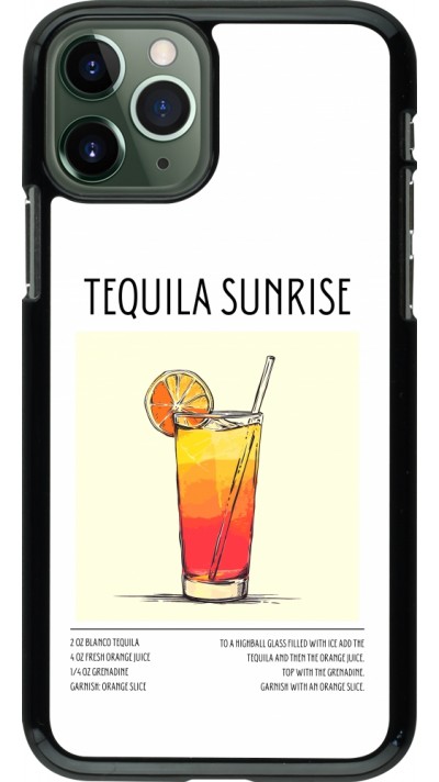 iPhone 11 Pro Case Hülle - Cocktail Rezept Tequila Sunrise