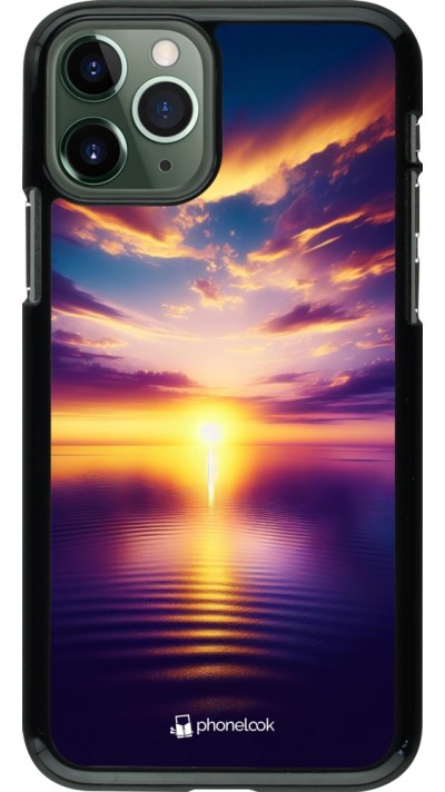 Coque iPhone 11 Pro - Coucher soleil jaune violet