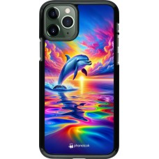 iPhone 11 Pro Case Hülle - Glücklicher Regenbogen-Delfin