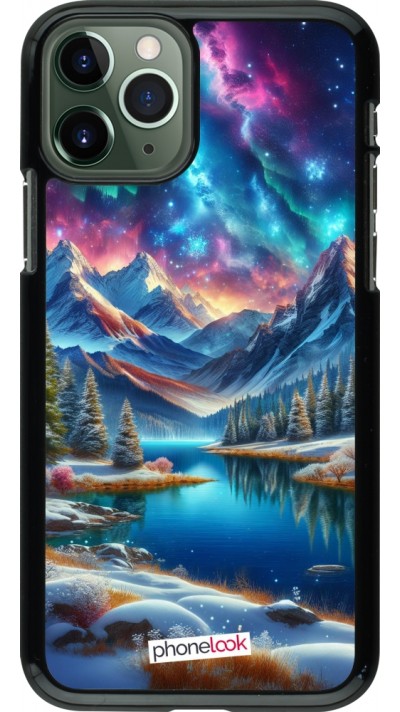 Coque iPhone 11 Pro - Fantasy Mountain Lake Sky Stars