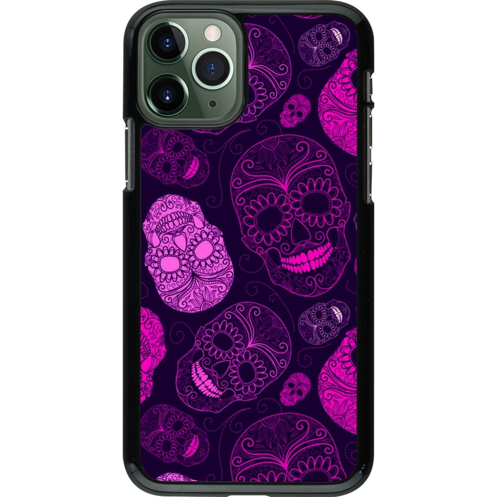 iPhone 11 Pro Case Hülle - Halloween 2023 pink skulls