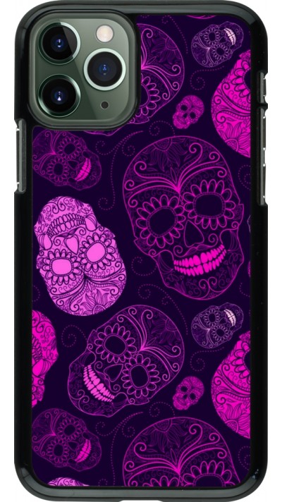 iPhone 11 Pro Case Hülle - Halloween 2023 pink skulls