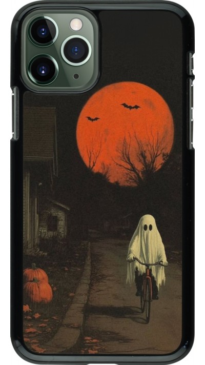 iPhone 11 Pro Case Hülle - Halloween 2025 Ghost on a bicycle