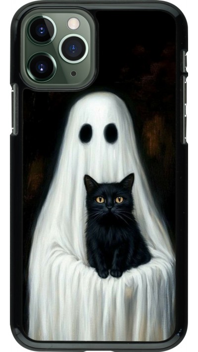 iPhone 11 Pro Case Hülle - Halloween 2025 Ghost with black cat