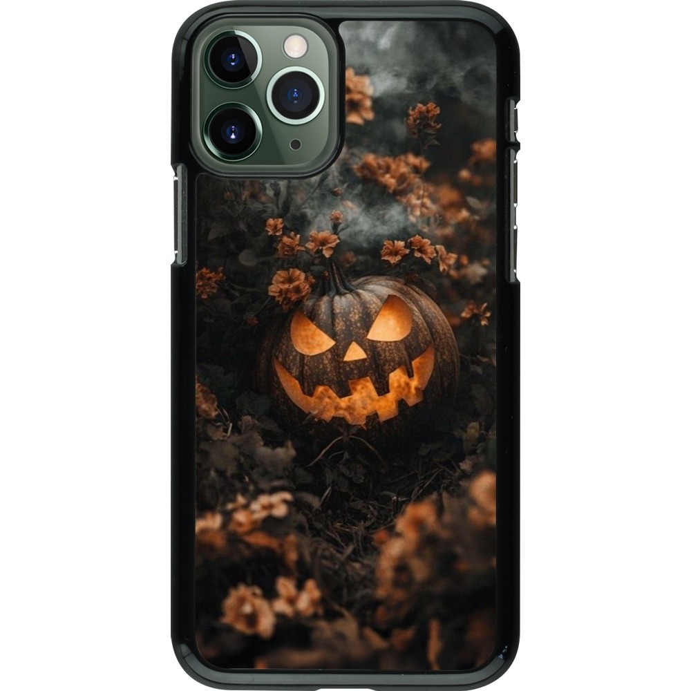 iPhone 11 Pro Case Hülle - Halloween 2025 Pumpkin with flowers