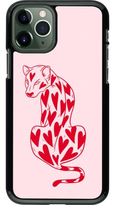 Coque iPhone 11 Pro - Leopard with hearts 2026