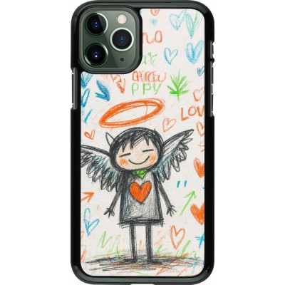 Coque iPhone 11 Pro - Little Angel Sketch Love