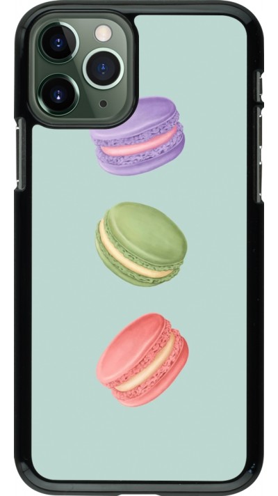 Coque iPhone 11 Pro - Macarons on green background