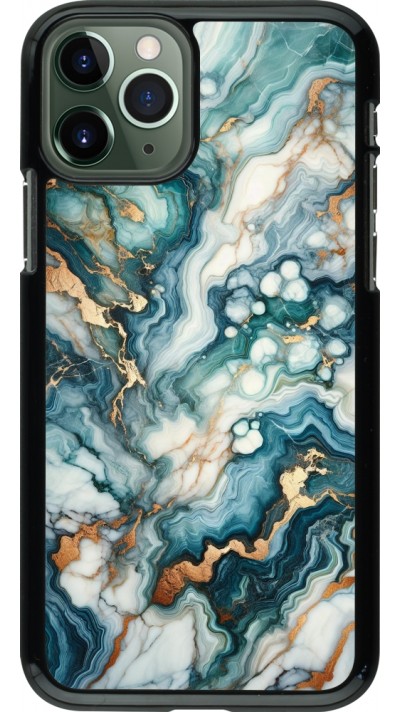 iPhone 11 Pro Case Hülle - Grüner Blauer Goldener Marmor