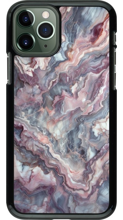 iPhone 11 Pro Case Hülle - Violetter silberner Marmor