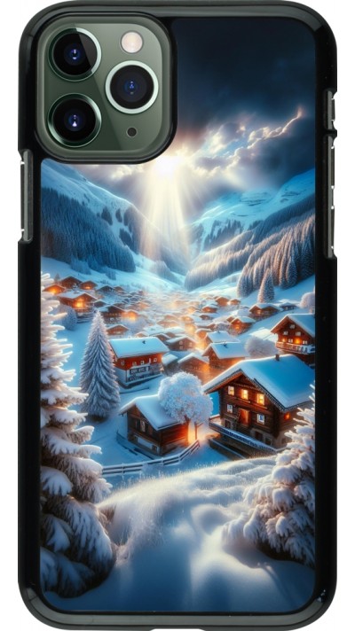 iPhone 11 Pro Case Hülle - Berg Schnee Licht