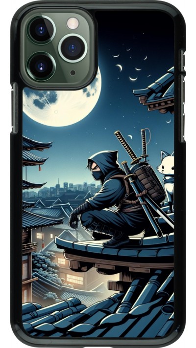 Coque iPhone 11 Pro - Ninja sous la lune