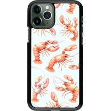 iPhone 11 Pro Case Hülle - Muster von pastellfarbenen Hummern