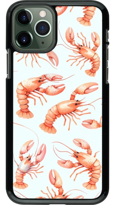 iPhone 11 Pro Case Hülle - Muster von pastellfarbenen Hummern