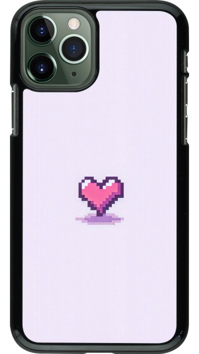 Coque iPhone 11 Pro - Pixel Coeur Violet Clair