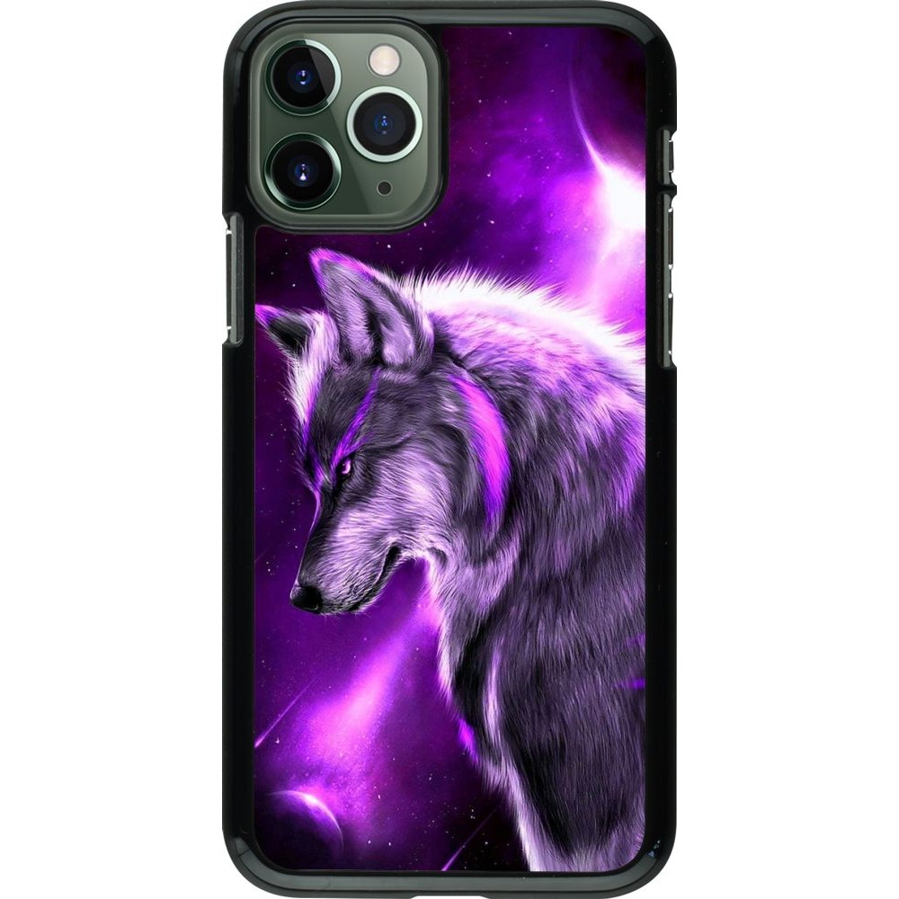 Hülle iPhone 11 Pro - Purple Sky Wolf